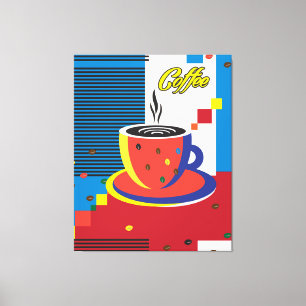 Contemporary av abstrakt av Kopp-kaffet i Trendige Canvastryck