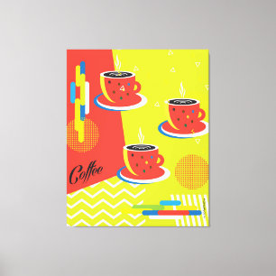 Contemporary av abstrakt av Kopp-kaffet i Trendige Canvastryck