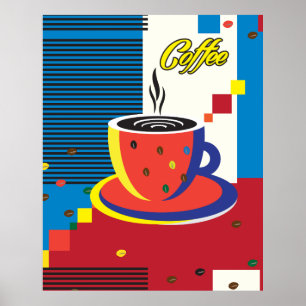 Contemporary av abstrakt av Kopp-kaffet i Trendige Poster