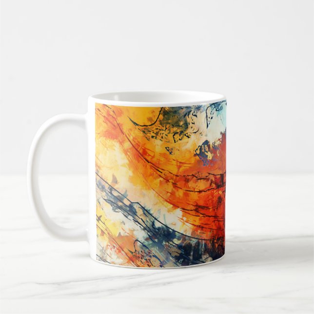 Contemporary av färgad Abstrakt Kaffemugg (Vänster)