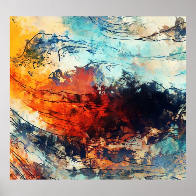 Contemporary av färgad Abstrakt Poster (Framsidan)