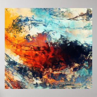 Contemporary av färgad Abstrakt Poster