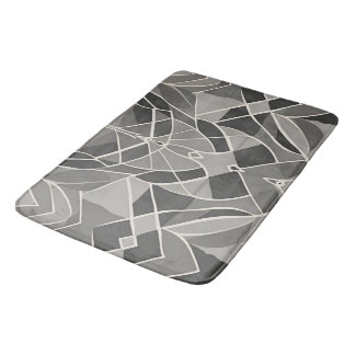 Contemporary av minimal Grått-geometrisk Elegant Badrumsmatta