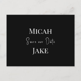 Contemporary B/W Bröllop Spara - datum Vykort