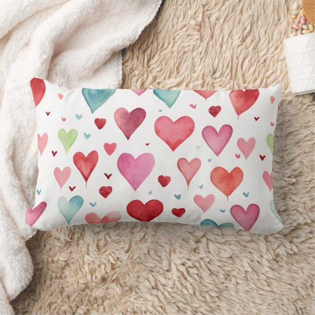 Contemporary Baby Nursery Heart Mönster Lumbarkudde (Filt)