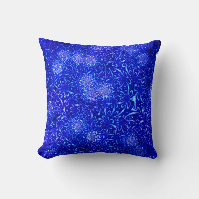 Contemporary Batik Motif Flowers och Fireworks Kudde (Framsida)