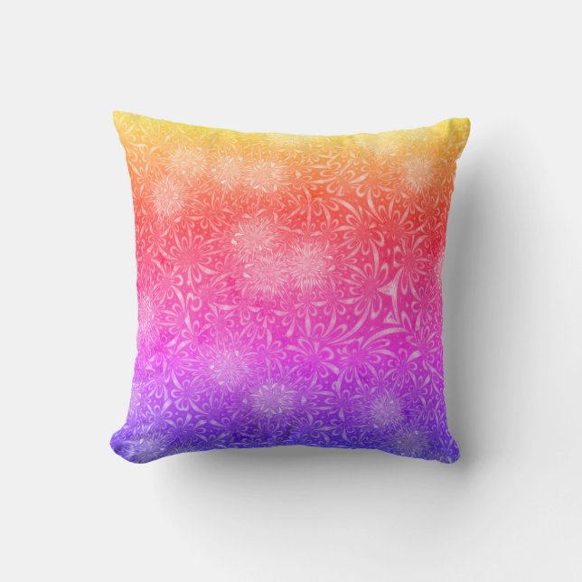 Contemporary Batik Motif Flowers och Fireworks Kudde (Framsida)