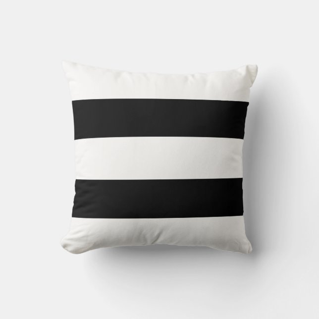 Contemporary Big Black and White Rand Kudde (Framsida)