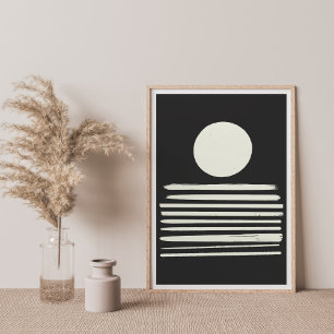 Contemporary Black and White Abstrakt Art Poster