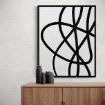 Contemporary Black and White Abstrakt Line Art Poster<br><div class="desc">Contemporary modern konstillustration med abstrakt linje teckning i svartvitt.</div>