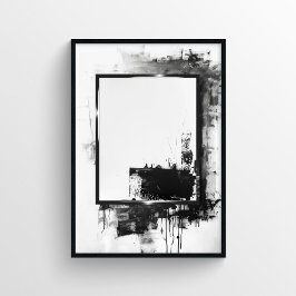 Contemporary Black and White Bläck Abstrakt Poster