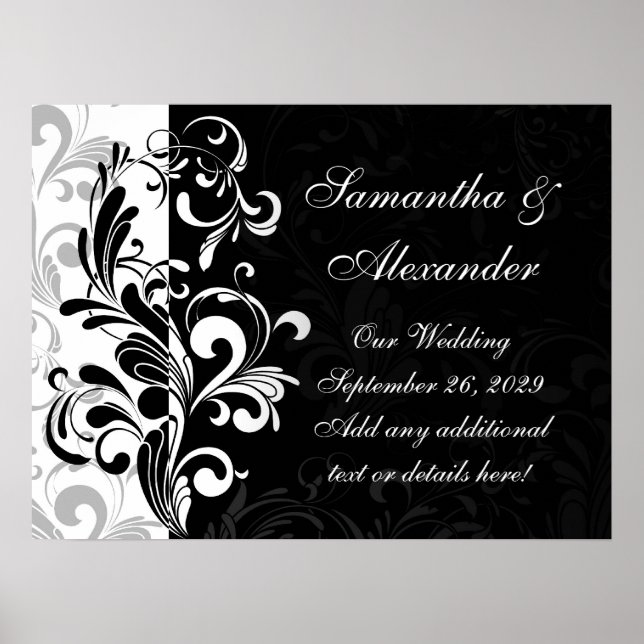 Contemporary Black and White Swirl Poster (Framsidan)