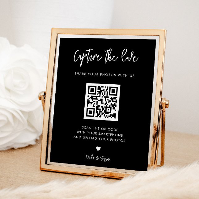 Contemporary black bröllop Capture the kärlek Poster (Skapare uppladdad)