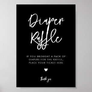 Contemporary Black Diaper Raffle-skylt Poster