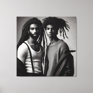 Contemporary Black Kärlek Canvastryck