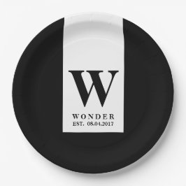 Contemporary Black Monogram | Minimalist Wedding