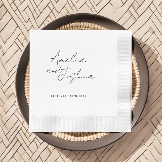 Contemporary Black Wedding Favors Pappersservett (Skapare uppladdad)