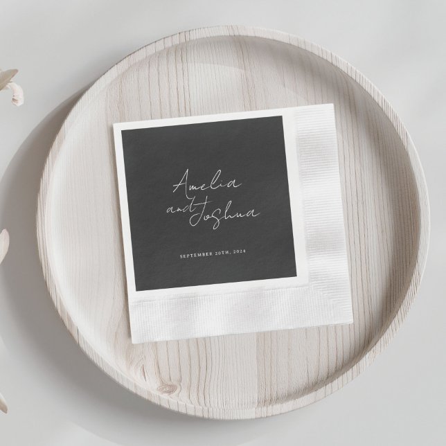 Contemporary Black Wedding Favors Pappersservett (Skapare uppladdad)