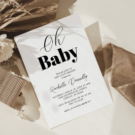 Contemporary Black White Baby Shower Inbjudningar