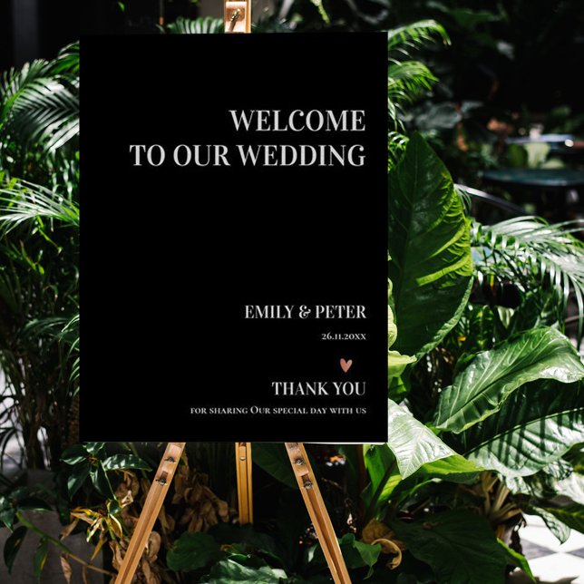 Contemporary Black White välkommen till Bröllop Poster (Skapare uppladdad)