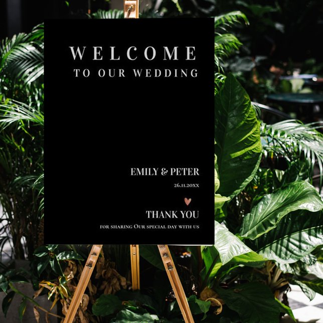 Contemporary Black White välkommen till Bröllop Poster (Skapare uppladdad)