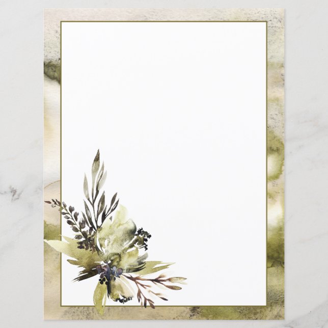 Contemporary blomma på Watercolor Scrapbook Lakan (Framsida)