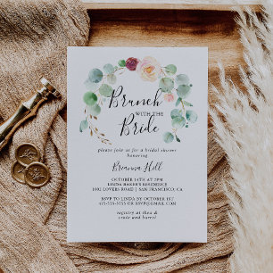 Contemporary Blommigt Brunch med Bride Shower Inbjudningar