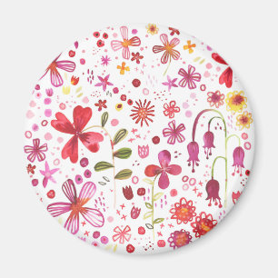 Contemporary Blommigt vattenfärg Magnet