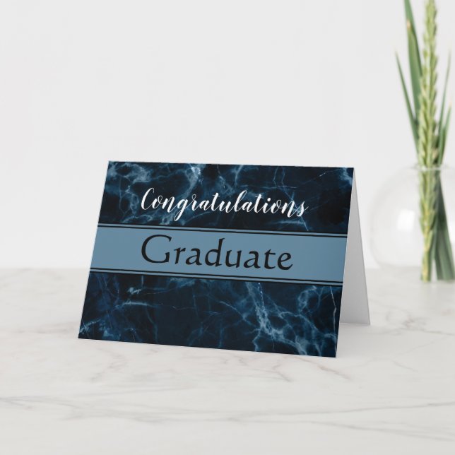 Contemporary Blue Marble Studenten Card Kort (Framsida)
