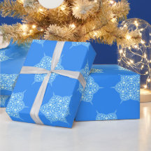 Contemporary Blue Snowflake Mönster