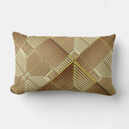 Contemporary Bronze Guld Geometrics Lumbar Pillow Lumbarkudde