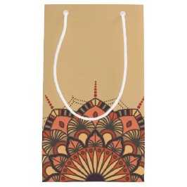 Contemporary Brown Peach Mandala