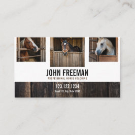 Contemporary Brown Wood Rustic Horse Photos Visitkort