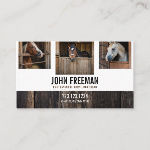 Contemporary Brown Wood Rustic Horse Photos Visitkort