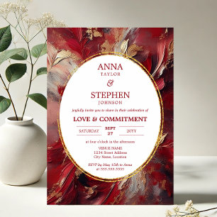Contemporary Burgundy Elegance Commement Ceremony Inbjudningar