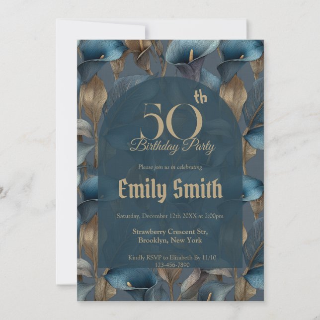 Contemporary Call Lilies Aesthetic Custom Birthday Inbjudningar (Framsida)