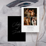 Contemporary Calligraphy Photo Collage Bröllop Inbjudningar<br><div class="desc">Inbjudan till contemporary Calligraphy Photo Collage Wedding</div>