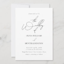 Contemporary Calligraphy Simple Bröllop