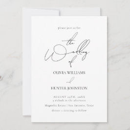 Contemporary Calligraphy Simple Bröllop Inbjudningar