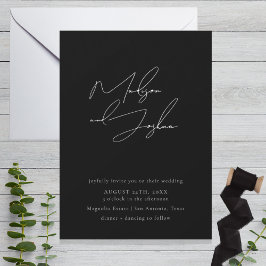 Contemporary Calligraphy Simple Wedding Investigat Inbjudningar