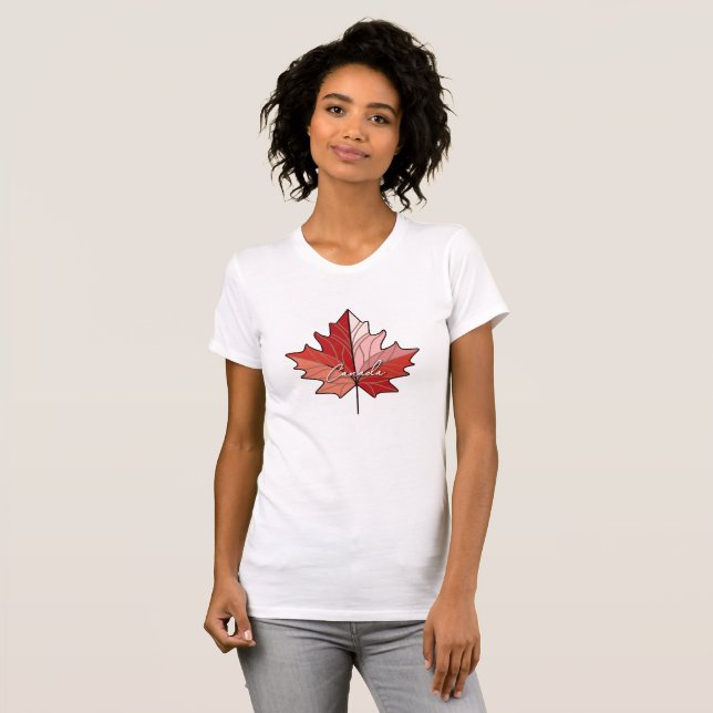 Contemporary Canadian Maple Löv ID1071 T Shirt (Hel framsida)