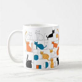 Contemporary Cat Art Cat Silhouettes Mugg