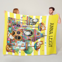 Contemporary Cats Fleece Blanket