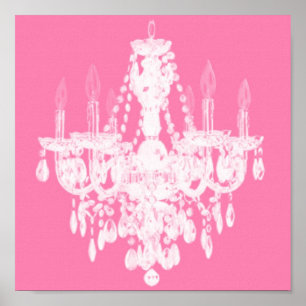 Contemporary Chandelier Silhouette Art - Skriv ut Poster