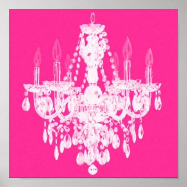 Contemporary Chandelier Silhouette Art - Skriv ut  Poster (Framsidan)