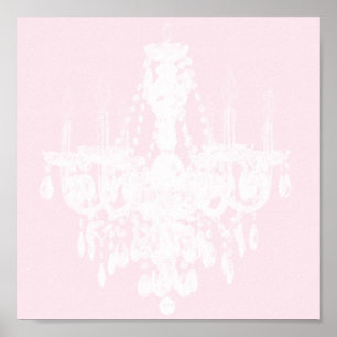 Contemporary Chandelier Silhouette Art - Skriv ut Poster