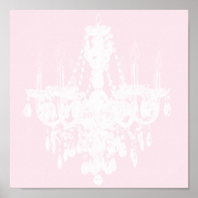 Contemporary Chandelier Silhouette Art - Skriv ut  Poster (Framsidan)
