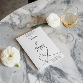 Contemporary Charm: Elegant och minimalt Bröllop Inbjudningar