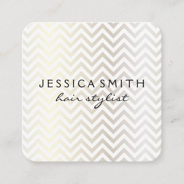 Contemporary Chevron Mönster Fyrkantigt Visitkort (Framsida)