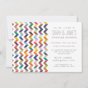 Contemporary Chevron Par Shower Party Inbjudan